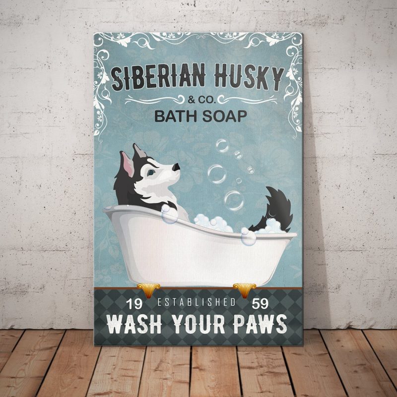Husky Dog Bath Soap Company Canvas FB0403 81O34 Husky Dog Canvas