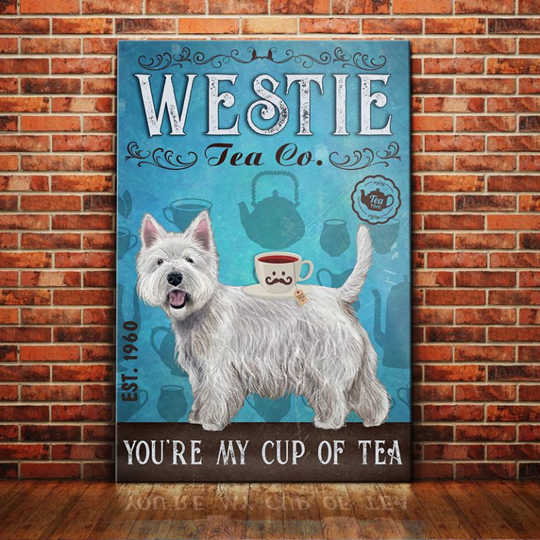Westie Dog Tea Company Canvas FB1803 67O51 Westie Dog