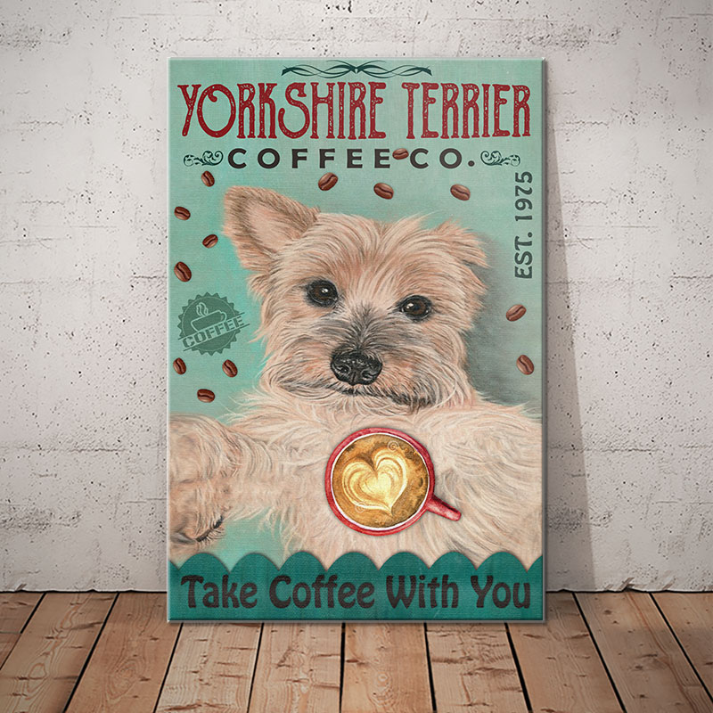 Yorkshire Terrier Dog Coffee Company Canvas MR1104 67O50