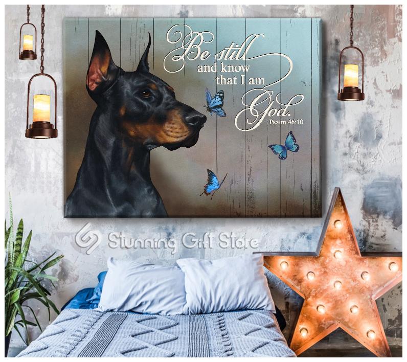 Doberman Be Still DOG CANVAS PRINTS WALL ART MATTE CANVAS E2904