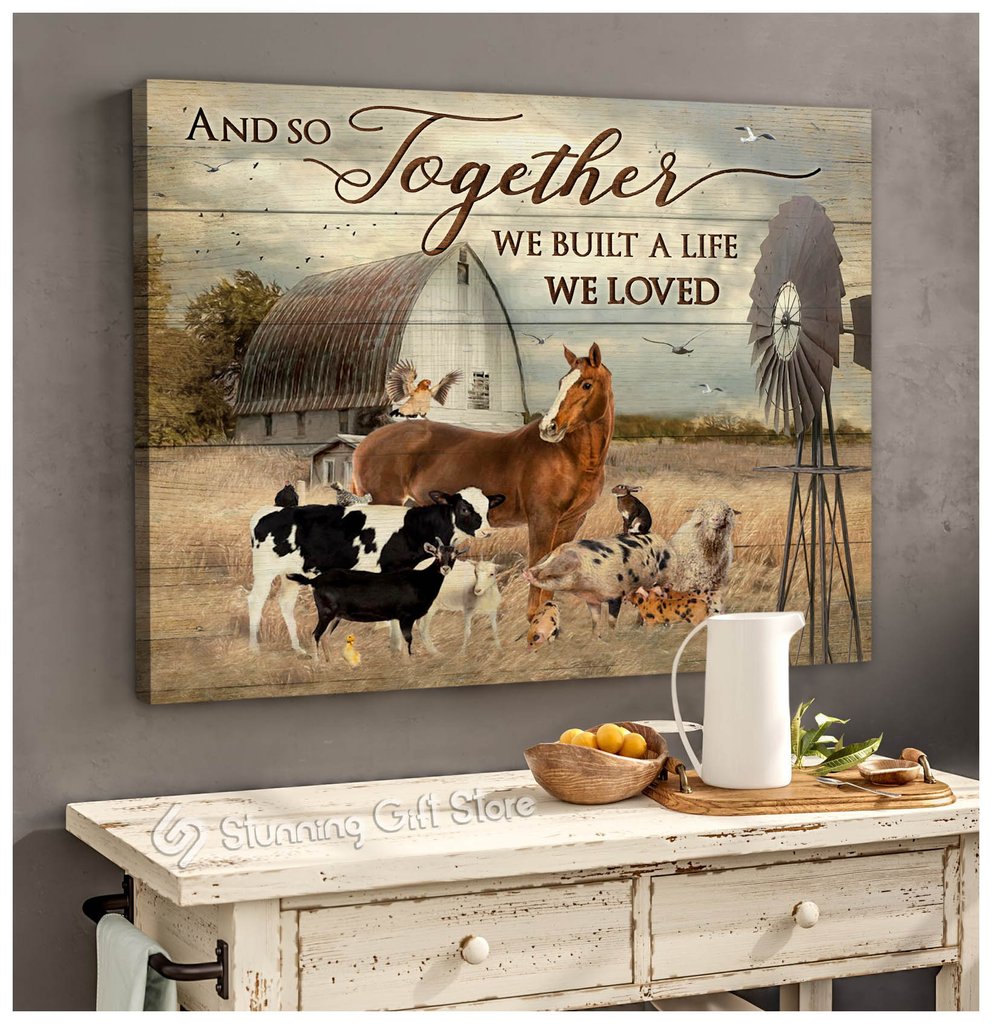 CANVAS Farm Animals We Built The Life We Loved Eviral Store