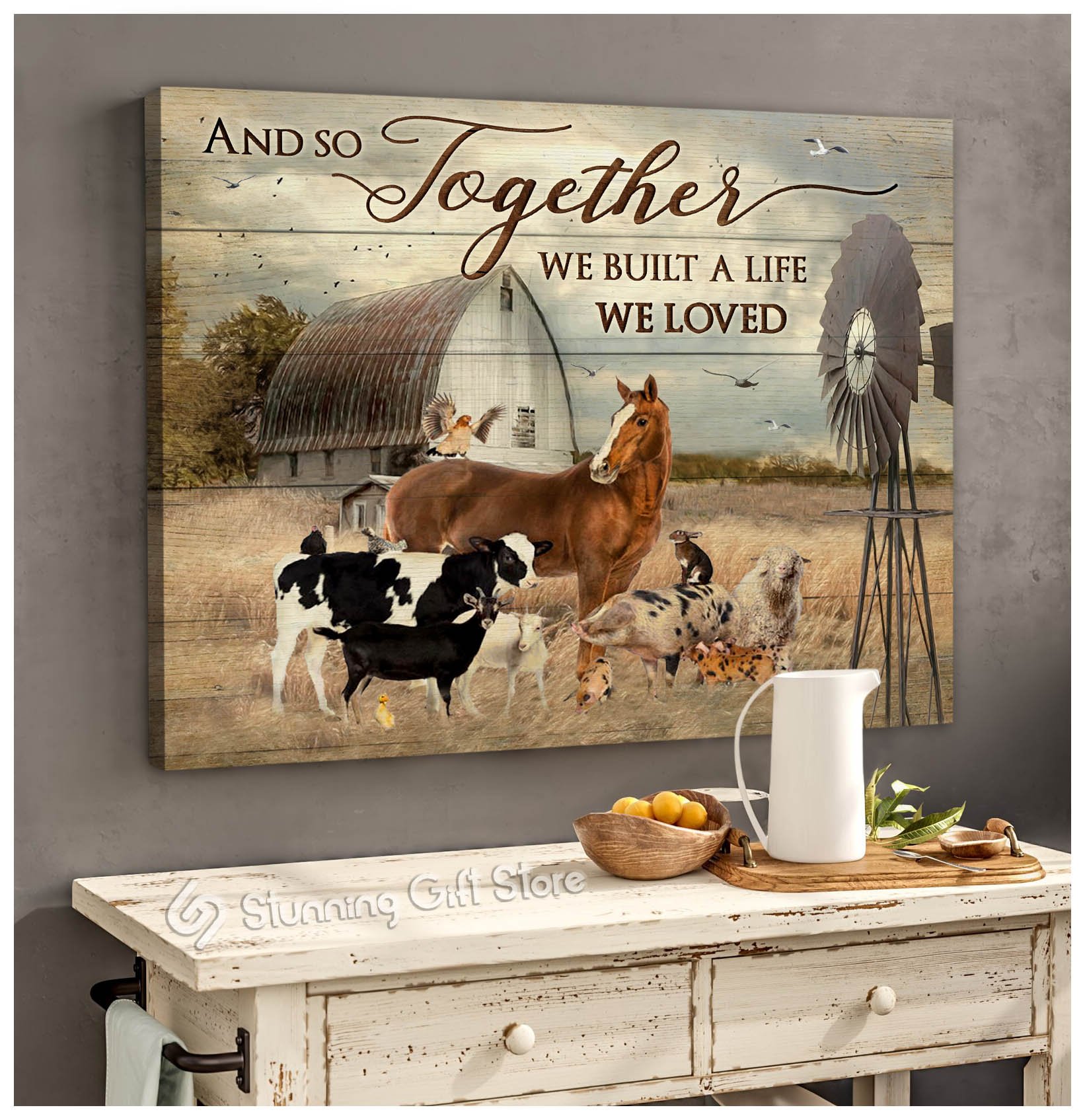 CANVAS Farm Animals We Built The Life We Loved Eviral Store