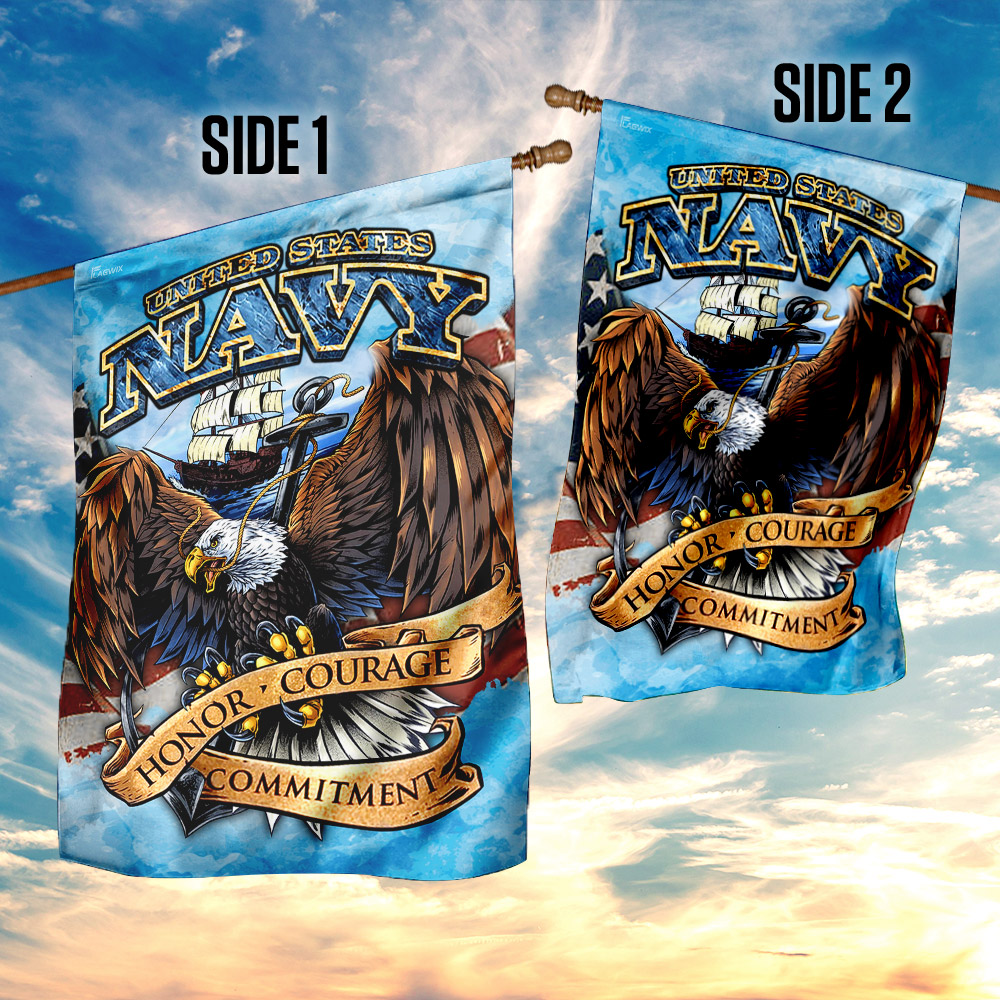 United States Navy. Honor, Courage, Commitment Flag THN2147F Eviral Store