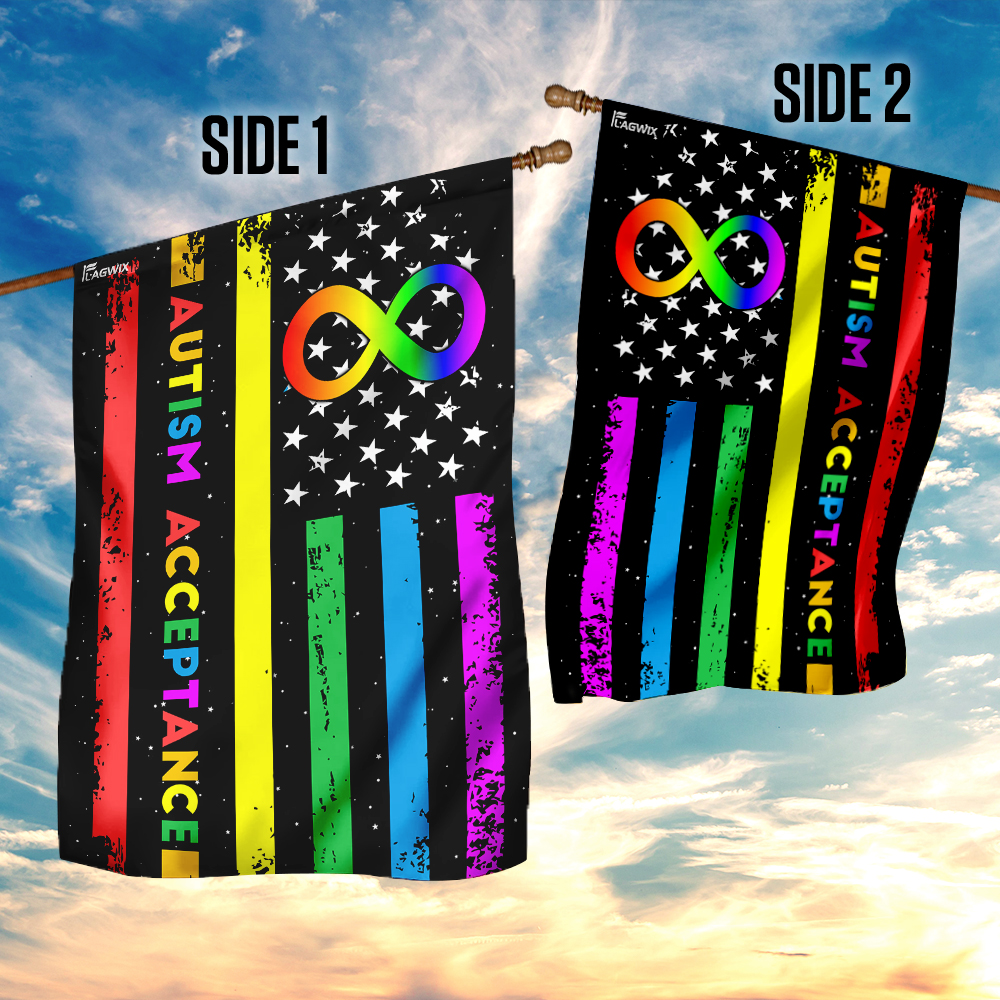 Autism Acceptance The Rainbow-colored Infinity Flag DDH1515 – Eviral Store