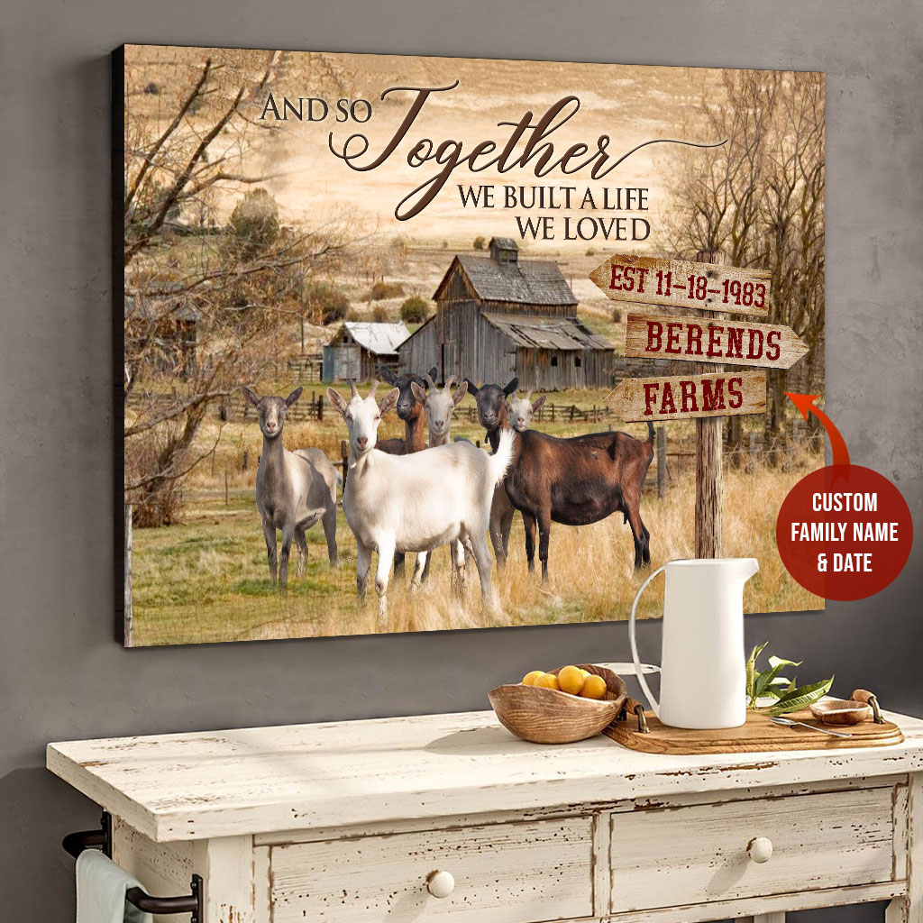 Goat Custom Name Art Together Farm Canvas Poster 0811 Eviral Store
