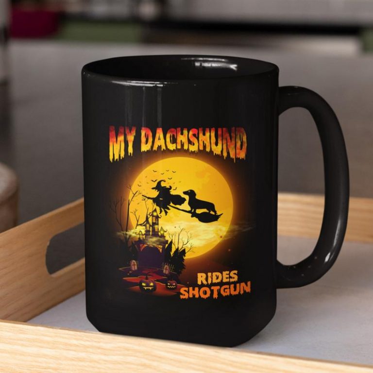 Dachshund Halloween mug, funny coffee mug, sublimation mug