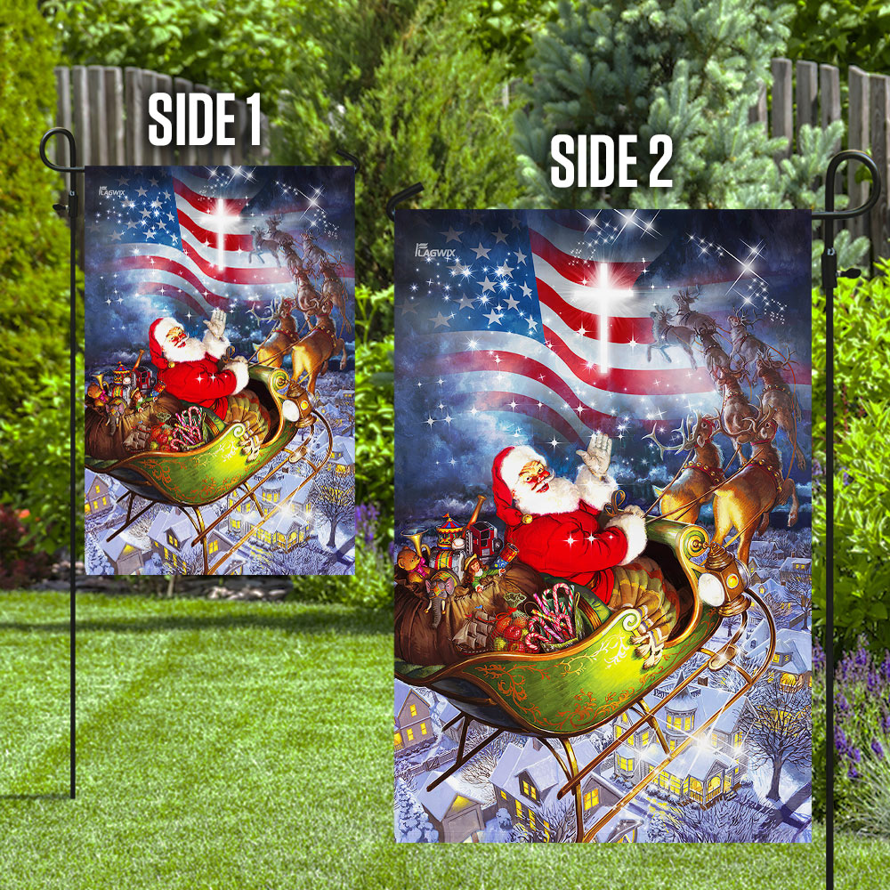 Merry Christmas Santa Claus American Flag DS05F – Eviral Store