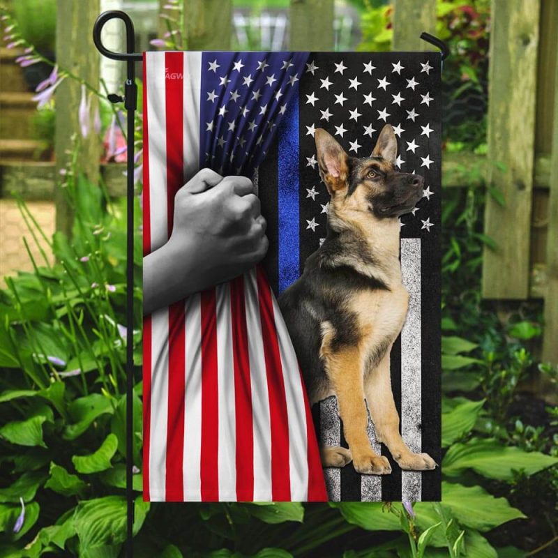 German Shepherd. The Thin Blue Line America US Flag THB2449F4 – Eviral