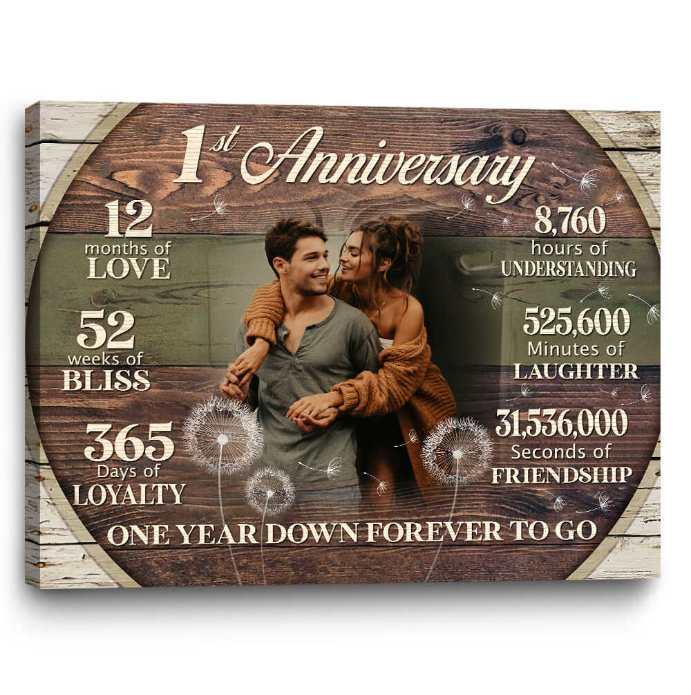 Personalized One Year Anniversary Gifts For Husband for Wife, Valentines  Day Custom Gifts, Canvas Wall Art Decor - Magic Exhalation
