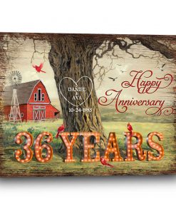 36 Year Anniversary Gift Personalized 36th Wedding Anniversary Present