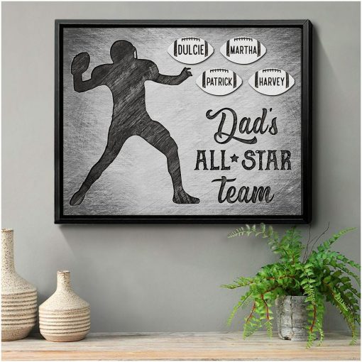 Personalized Gift For Dad Who Loves Football Canvas Print
