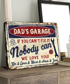 Personalized Grage Sign For Dad Canvas Print