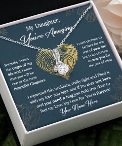 Personalized To My Amazing Daughter Necklace 14k And 18k Gold Finish Luxury Box | Necklace Gift For Daughter From Dad | Birthday Necklace Gifts For Daughter | Necklace Gift For Daughter From Mom