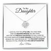 To My Badass Daughter Love Knot Necklace, Birthday Necklace Gifts For Daughter, Father Daughter Gifts From Mom, Necklace Gift For Daughter From Mom