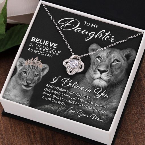 To My Daughter Necklace 18k Gold Luxury Box - Straighten Your Crown Necklace, Necklace Gift For Daughter From Mom, Birthday Necklace Gifts For Daughter, Father Daughter Gifts From Mom